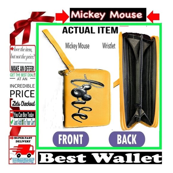 🛑MICKEY MOUSE ➕🆒 WRISTLET Love WALLET Carryall BACKPACK Phone BAG 💸BUY NOW‼️ - Picture 3 of 16